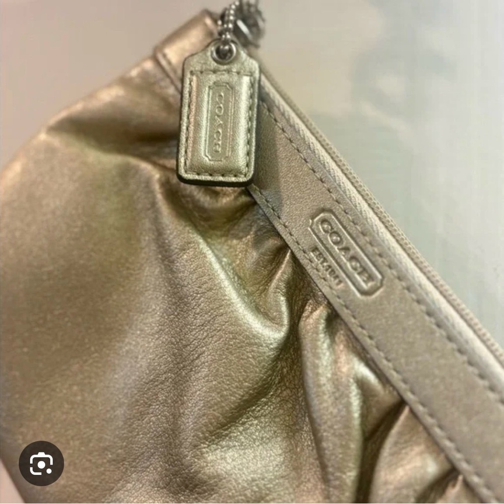 Coach Metallic Gold Leather Wristlet